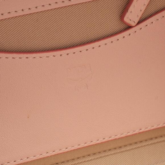 MCM Visetos Vanity Bag Handbag Leather Pink - Picture 4 of 7